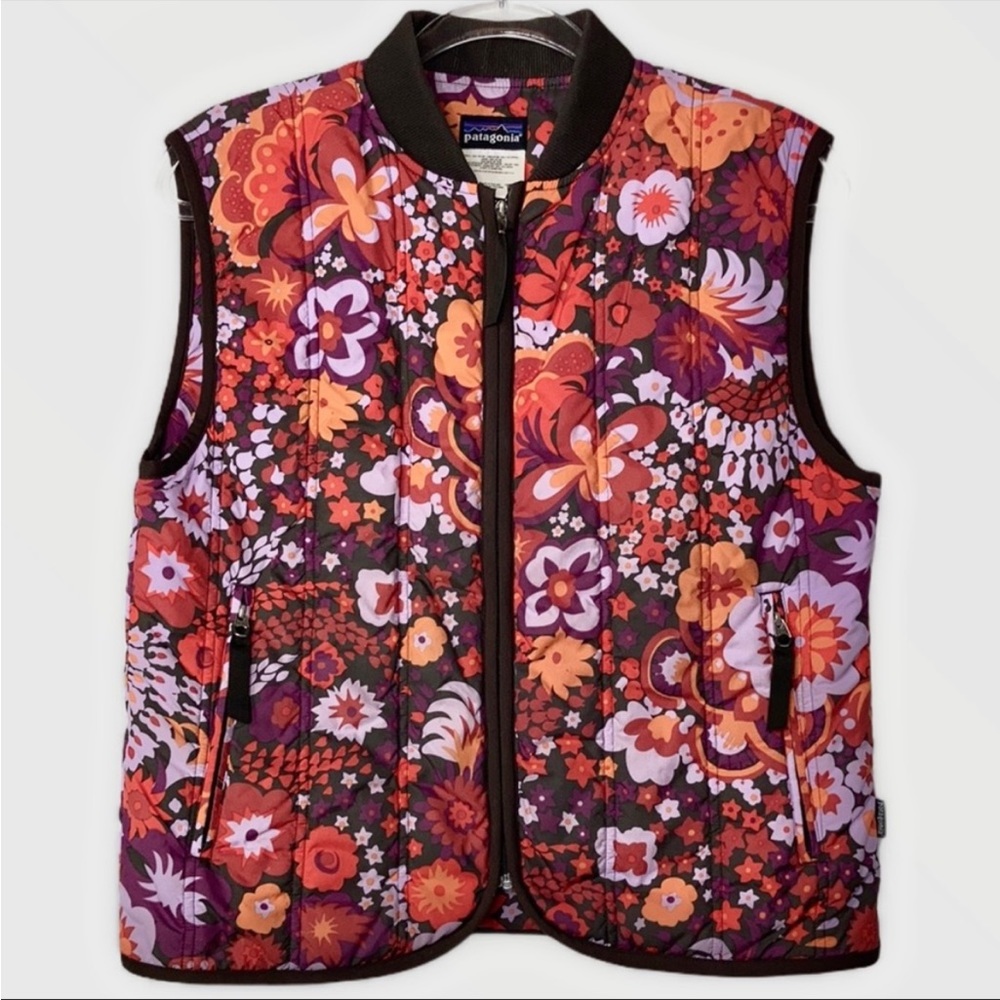 Patagonia Floral Puffer Vest Size Small